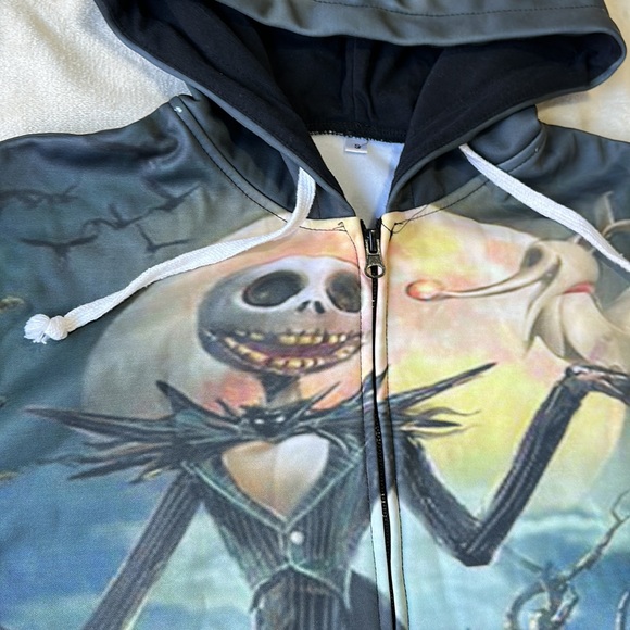Nightmare Before Christmas Jack Skellington zip up graphic print hoodie - Picture 3 of 8